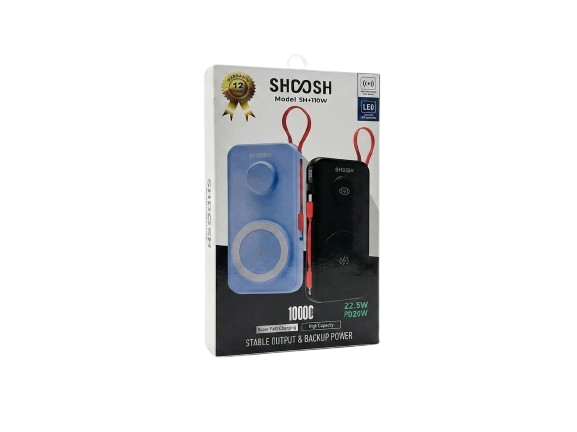 پاور بانک بی سیم اس اچ مدل SH 110W ظرفیت ۱۰ هزار میلی آمپر ساعت